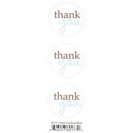 Duplicates Thank You Brown/Blue Sticker - Pebbles Inc. image 0