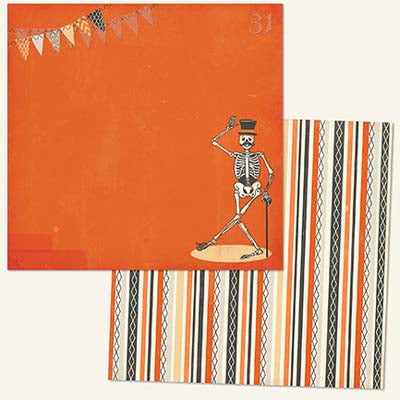 Dancing Skeleton Double-Sided Cardstock Glitter Paper - My Mind's Eye image 0