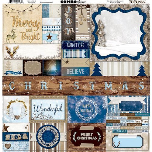 Bo Bunny 12 x 12 Combo Stickers/Sleigh Ride Collection image 0