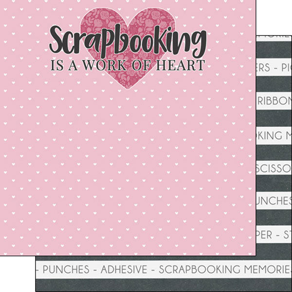 Scrapbooking is a Work of Heart Paper - Scrapbook Customs image 0