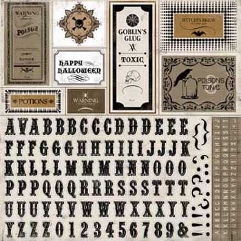 All Hallow's Eve 12x12 Alpha Sticker Sheet - Carta Bella image 0