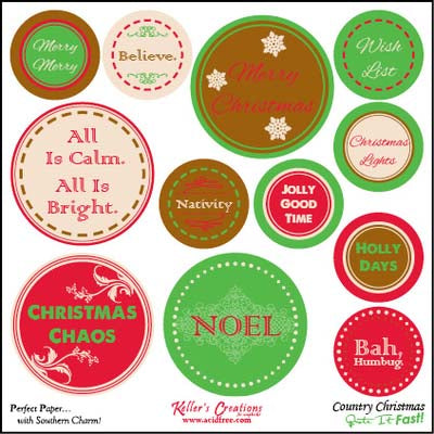 Country Christmas 6x6 Quote it Fast Cut Apart Sheet / Keller Creations image 0