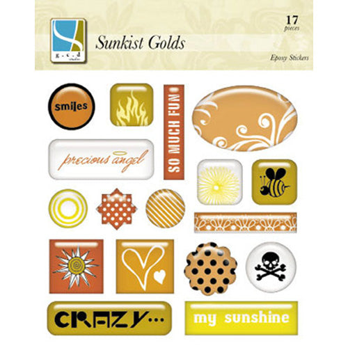 Sunkist Golds Epoxy Stickers  - G.C.D. Studios image 0