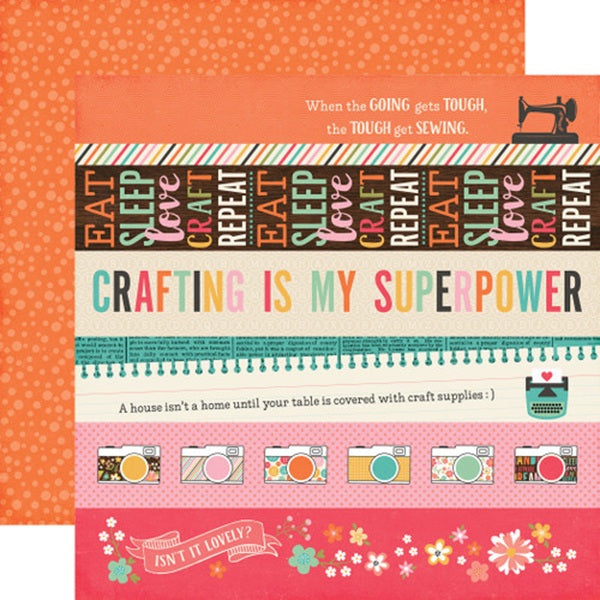 I'd Rather Be Crafting Border Strips Paper - Echo Park image 0