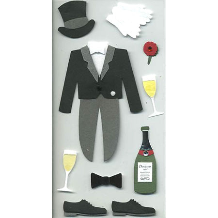 Wedding Tuxedo 3-D Essentials Sticker, SandyLion image 0