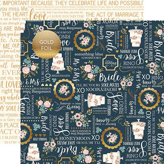 Something Blue Foil Paper/Just Married - Echo Park image 0