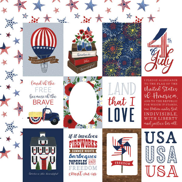 America the Beautiful 3x4 Journaling Cards - Echo Park image 0