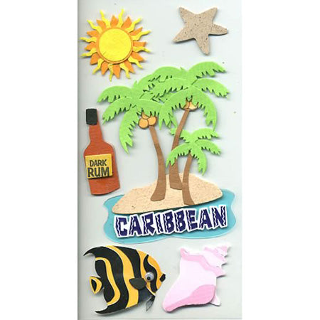 Carribean 3-D Essentials Sticker, SandyLion image 0