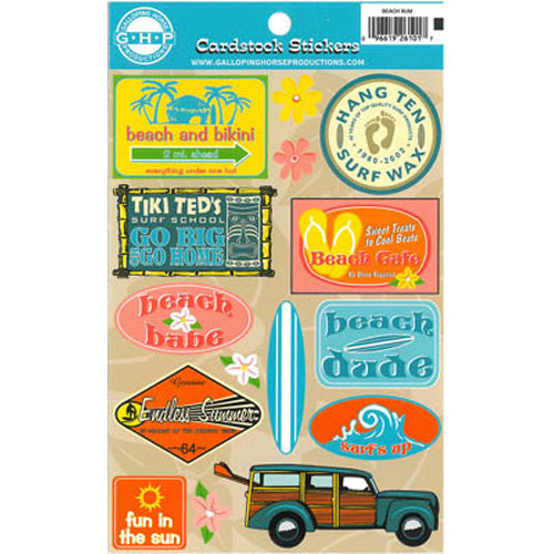 Beach Bum Cardstock Sticker / Galloping Horse Productions image 0