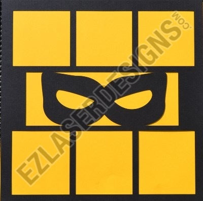 Super Hero Art Mask 2 Piece Overlay  / EZ Laser Designs image 0