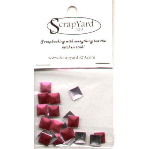 Fushia Metal Square Embellishments (Large) / 25 piece pkg. / Scrap Yard 329 image 0