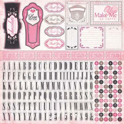 Paris Girl 12x12 Alpha Stickers - Carta Bella image 0