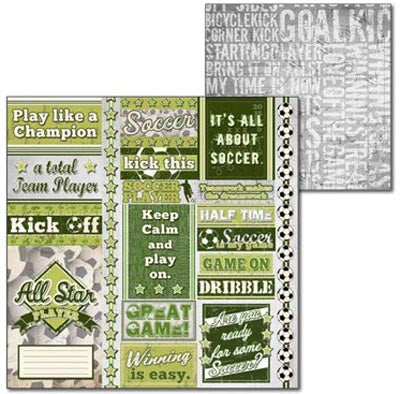 Kick This Double-Sided Soccer Paper - Creative Imaginations/Splash of Color image 0