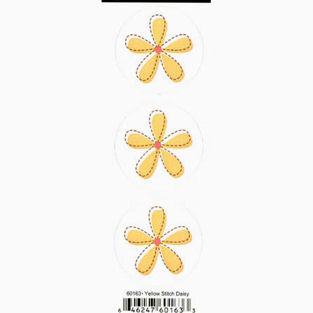 Duplicates Yellow Stitch Daisy Sticker - Pebbles Inc. image 0