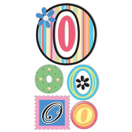 O Monogram 3-D Essentials Sticker, SandyLion image 0