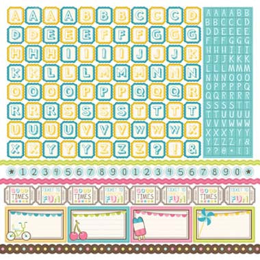 Cool Summer 12x12 Alpha Sticker Sheet - Carta Bella image 0