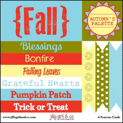 Fall / 6x6 Cut Apart Card / 4 Seasons Collection / Jilly Girl & Co image 0