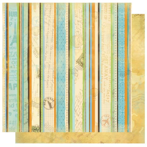 Travel Stripe Glitter Paper - Best Creation Inc image 0