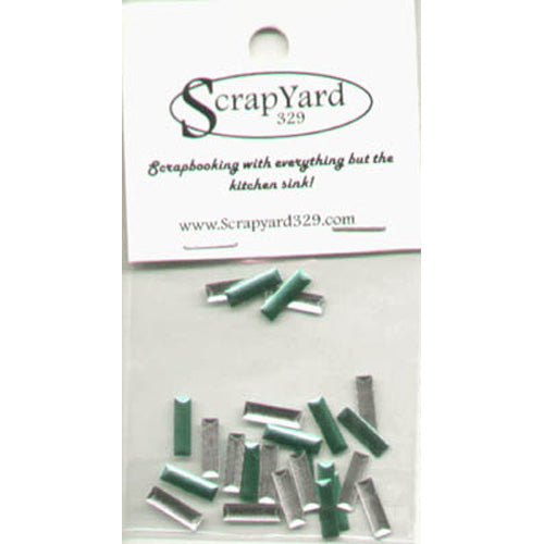 Small Green Rectangle Metal Embellishments (25 Pcs) / Scrap Yard 329 image 0