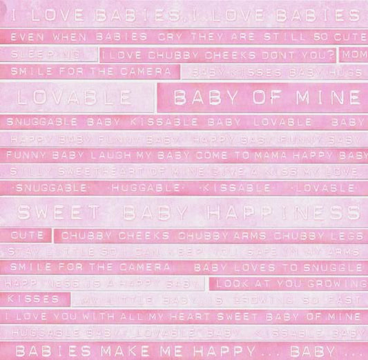 Baby Girl Word Strips Paper Sheet - Carolees Creation image 0