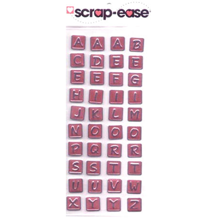 Red Adhesive Backed Metal Monogram Letters - Scrap-Ease image 0