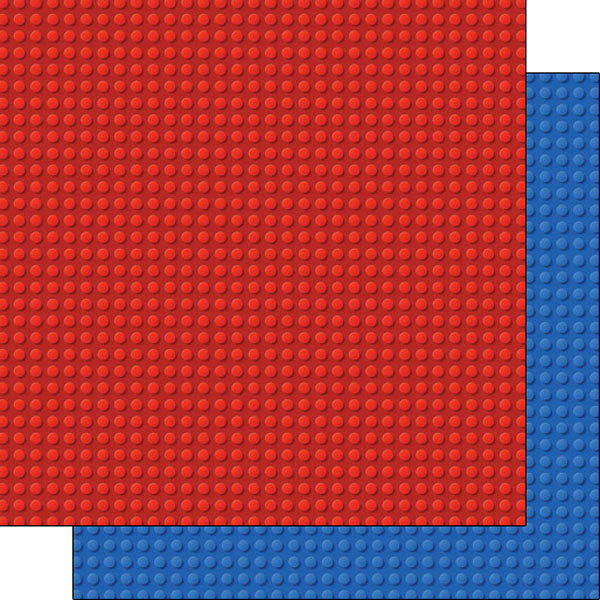 Red &amp; Blue Building Blocks Paper - Scrapbook Customs image 0