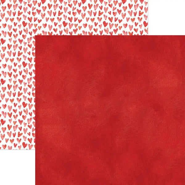 Red Watercolor Hearts Paper - Paper House image 0