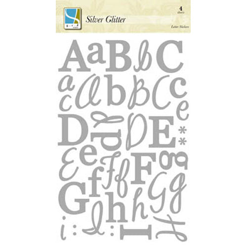 Silver Glitter Letter Stickers - G.C.D. Studios image 0