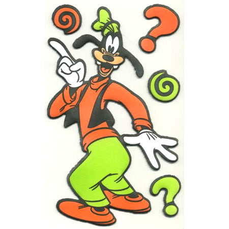 Goofy Fuzzy Raised Sticker, SandyLion image 0