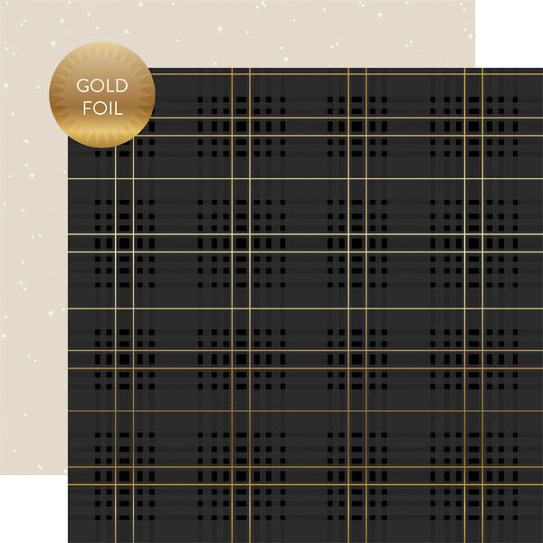 I Do Plaid Gold Foiled Paper - Echo Park image 0