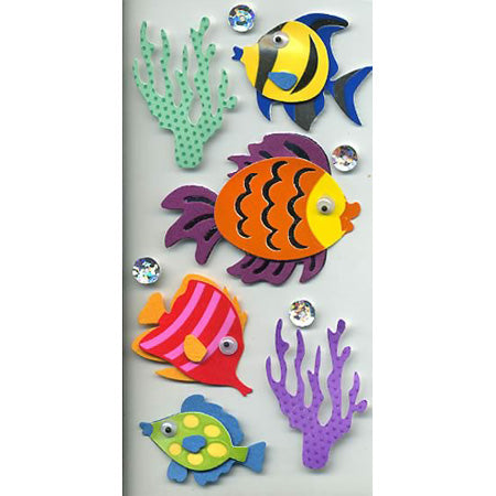 Tropical Fish 3-D Essential Stickers, SandyLion image 0