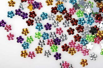 Assorted Clear Rhinestone/Bling  Flowers - 50 Per Pack image 0