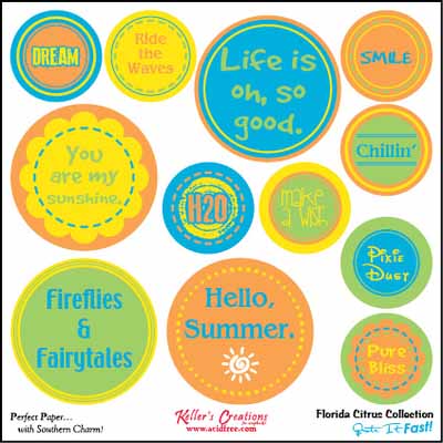 Florida Citrus Quote it Fast! Cut Apart 6x6 Card / Keller Creations image 0