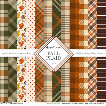 Fall Plaid Paper Pack - Scrapbook Customs image 0