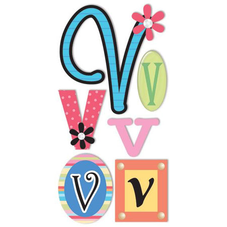 V Monogram 3-D Essentials Sticker, SandyLion image 0