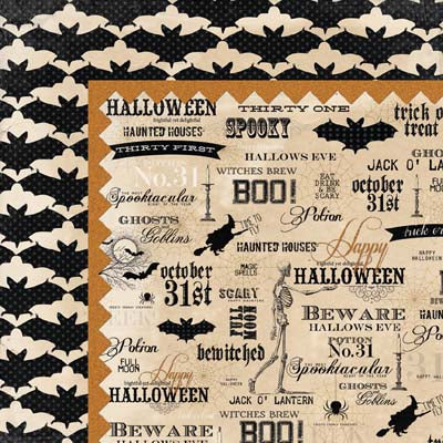 Happy Haunting Word Art Double-Sided Glitter Cardstock Paper - My Mind's Eye image 0