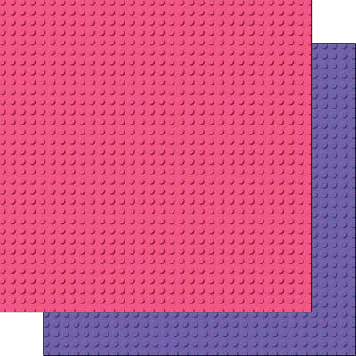 Pink & Purple Building Blocks Paper - Scrapbook Customs image 0
