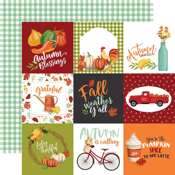 4x4 Journaling Cards Paper/Welcome Autumn- Carta Bella image 0
