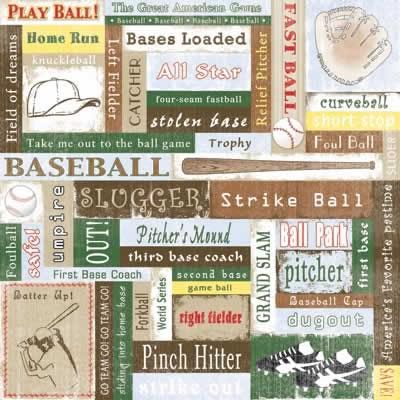 Baseball Collage 12 x 12 Paper - Carolees Creation image 0