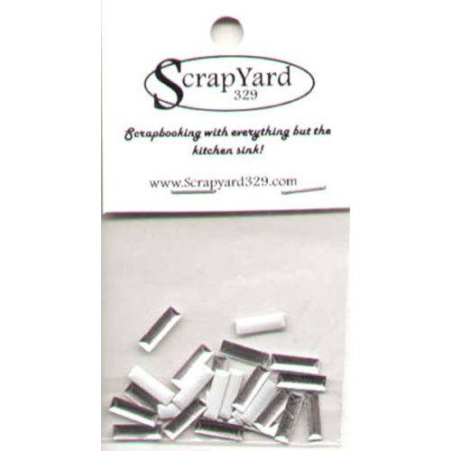 Small White Rectangle Metal Embellishments / Scrap Yard 329 image 0