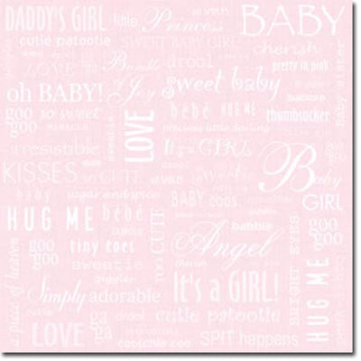 Baby Girl Words Paper, Sandylion image 0