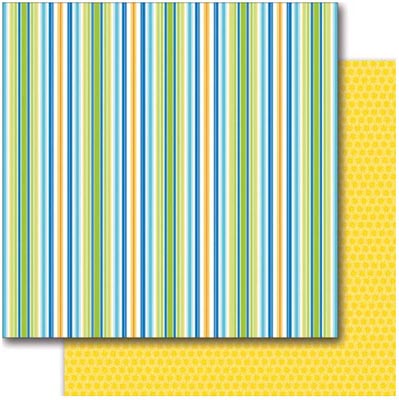 Summer Fun Stripes/Summer Stars Double-Sided Cardstock Paper - Queen & Co image 0