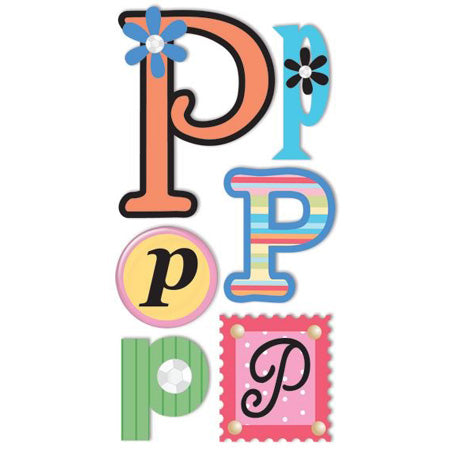 P Monogram 3-D Essentials Sticker, SandyLion image 0