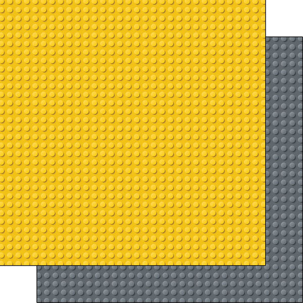 Yellow &amp; Grey Building Blocks Paper - Scrapbook Customs image 0