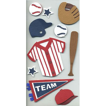 Baseball 3-D Essentials Sticker, SandyLion image 0