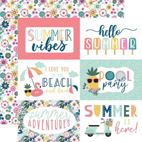 Pool Party 6x4 Journaling Cards Paper- Echo Park image 0