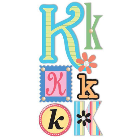 K Monogram 3-D Essentials Sticker, SandyLion image 0