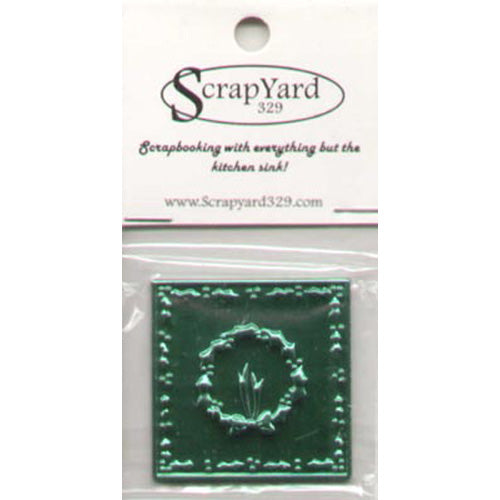 Green Christmas Wreath Embossed Tins (4 Pack) / Scrap Yard 329 image 0