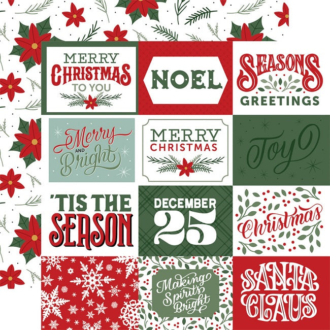 Christmas Salutations 4x3 Journaling Cards Paper - Echo Park image 0
