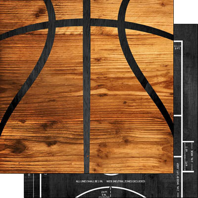 Basketball Wood Paper - Scrapbook Customs image 0